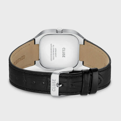 Cluse CW25703 Quadrus Black Leather Strap