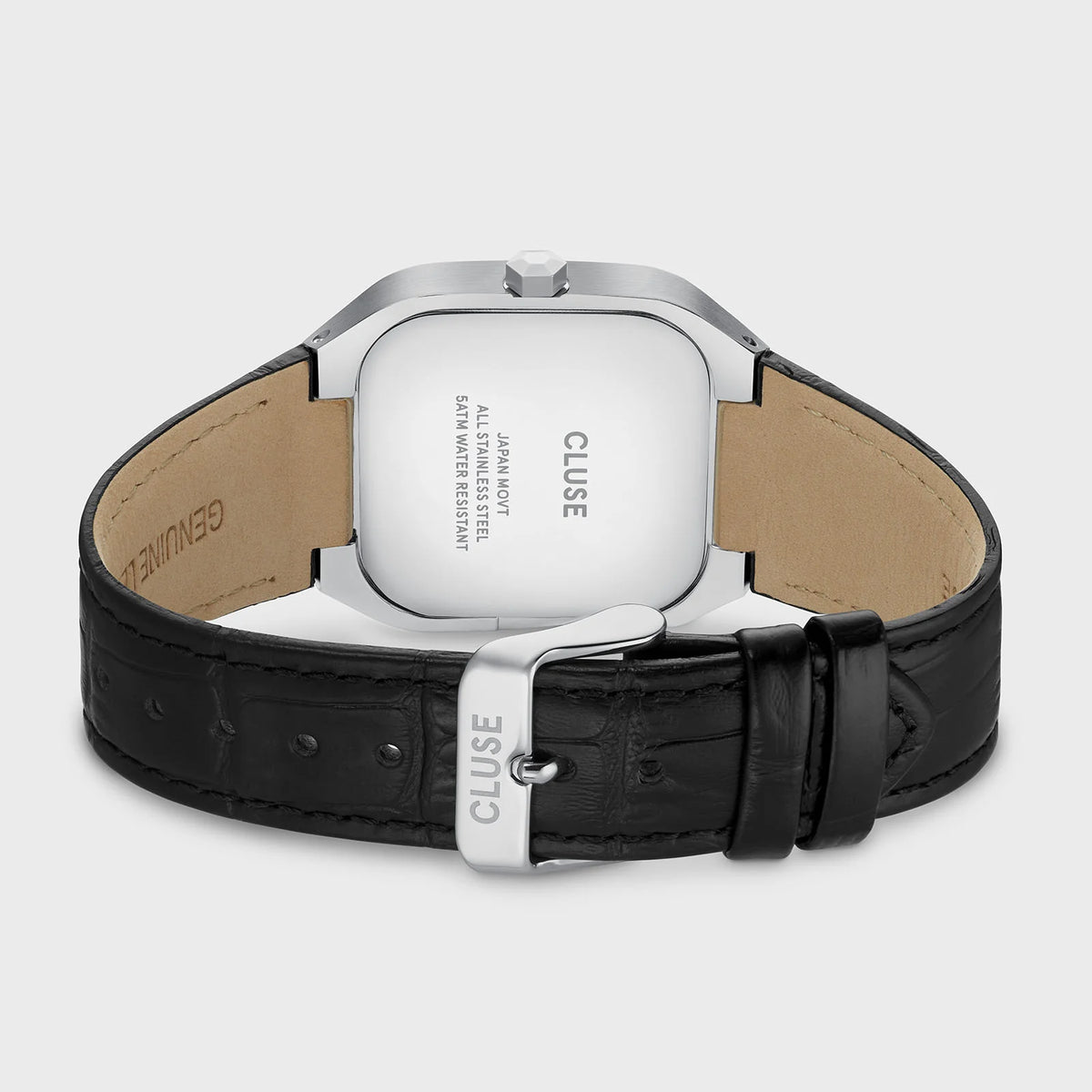 Cluse CW26203 Quadrus Multifunction Black Leather Strap