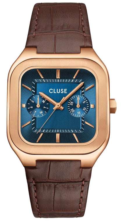 Cluse CW26204 Quadrus Multifunction Brown Leather Strap