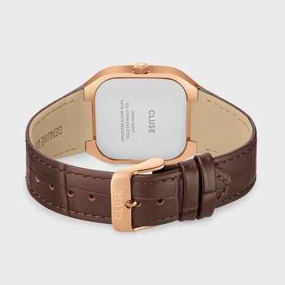 Cluse CW26205 Quadrus Multifunction Brown Leather Strap
