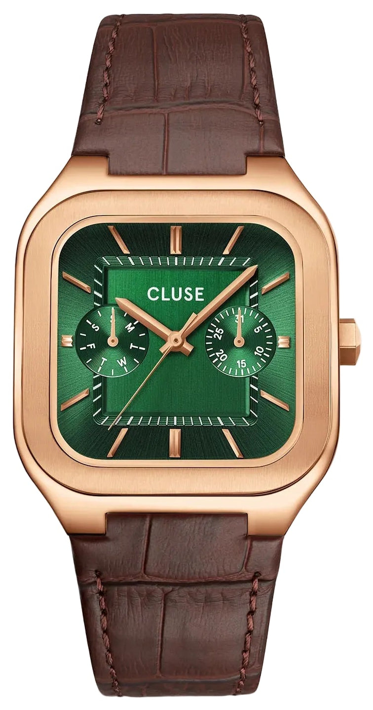 Cluse CW26205 Quadrus Multifunction Brown Leather Strap