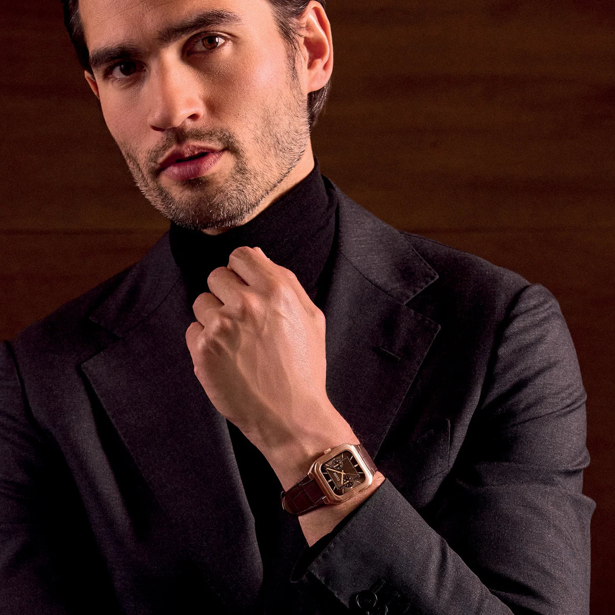 Cluse CW26206 Quadrus Multifunction Brown Leather Strap