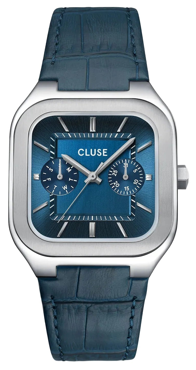 Cluse CW26207 Quadrus Multifunction Blue Leather Strap