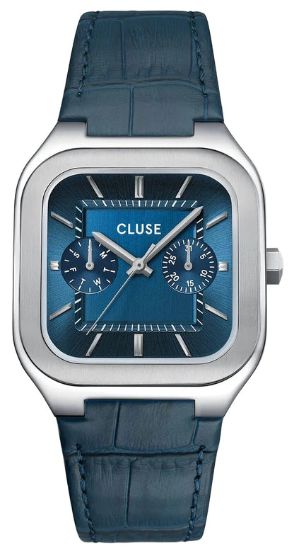 Cluse CW26207 Quadrus Multifunction Blue Leather Strap