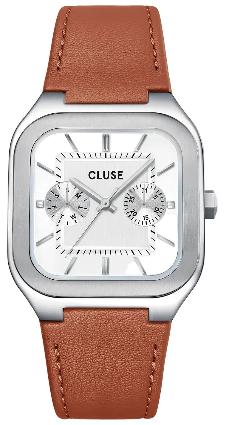 Cluse CW26208 Quadrus Multifunction Brown Leather Strap