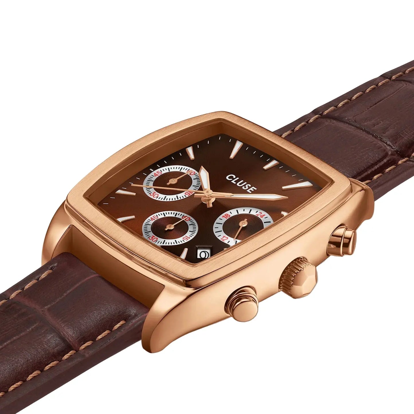 Cluse CW52006 Quartaut Chrono Brown Leather Strap