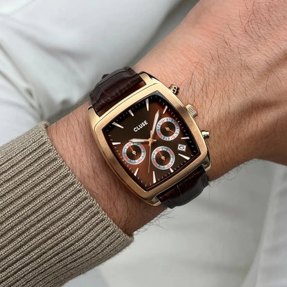 Cluse CW52006 Quartaut Chrono Brown Leather Strap