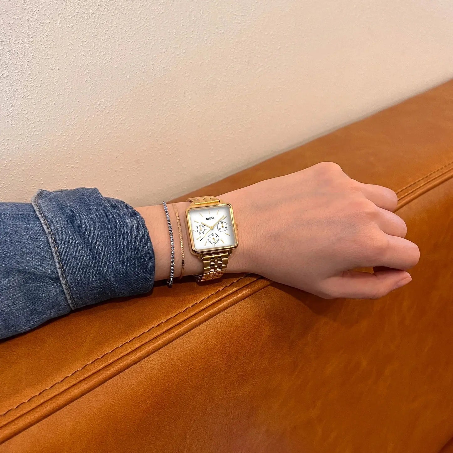 Cluse CW13804 La Tétragone Multifunction Gold Stainless Steel Bracelet