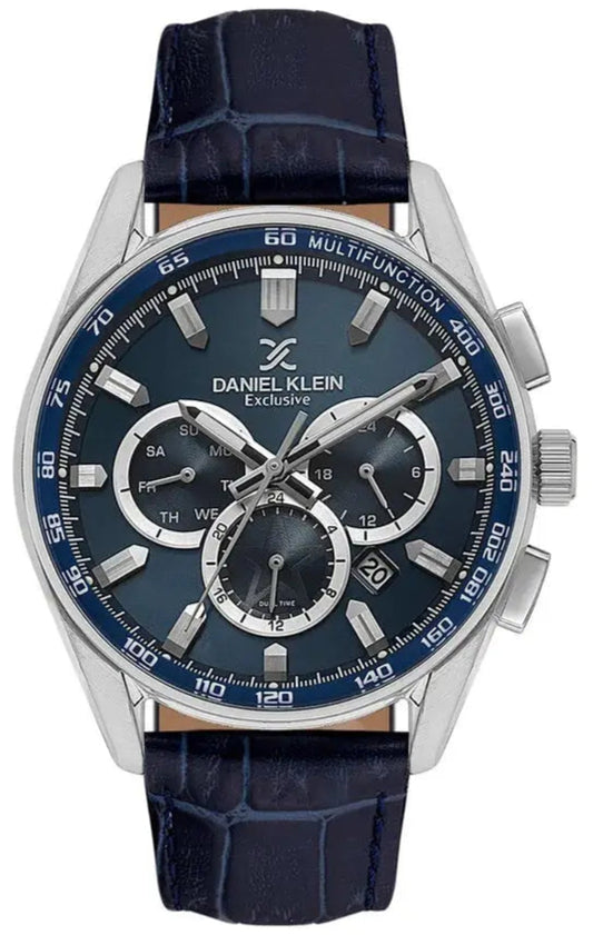 Daniel Klein DK.1.14002-2 Multifunction Blue Leather Strap