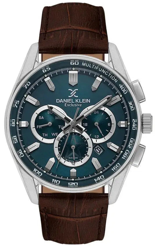 Daniel Klein DK.1.14002-3 Multifunction Brown Leather Strap