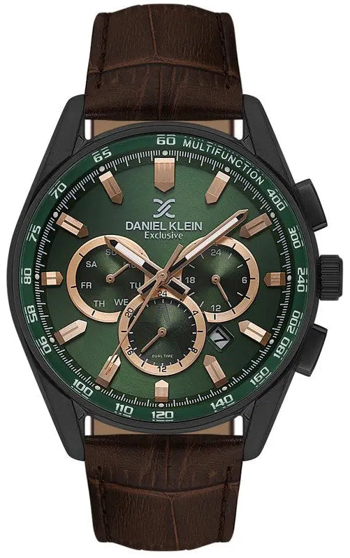 Daniel Klein DK.1.14002-5 Multifunction Brown Leather Strap