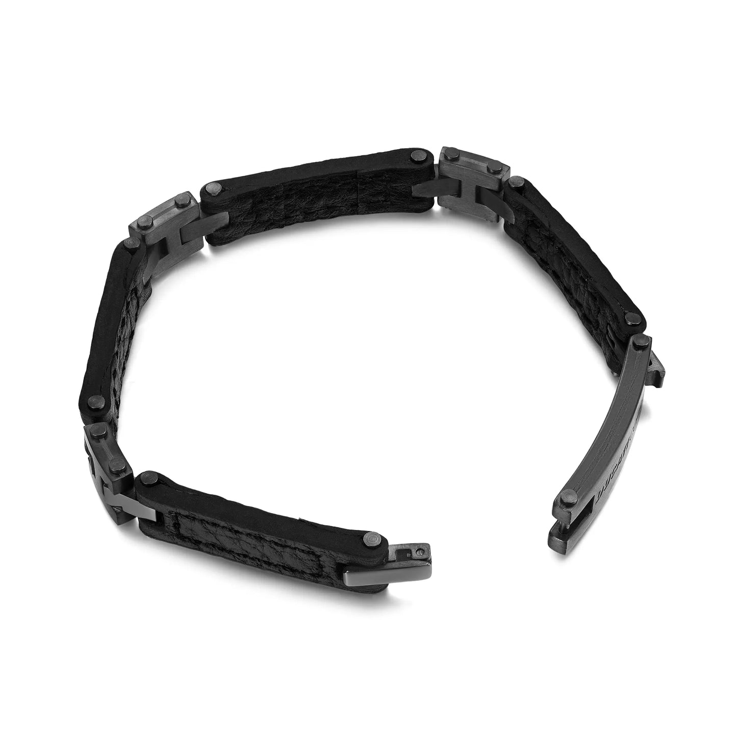 Cerruti CIAGB0000303 Duas Men's Leather and Steel Bracelet