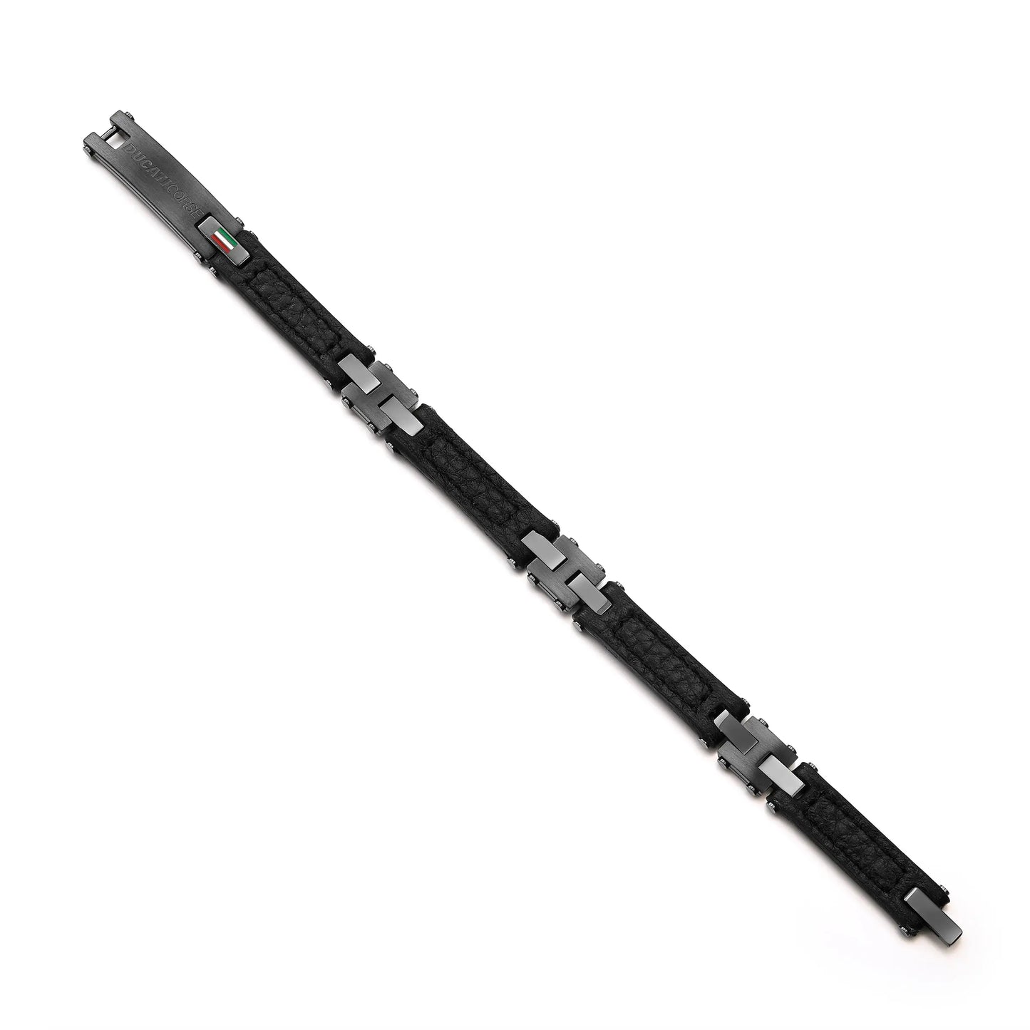 Cerruti CIAGB0000303 Duas Men's Leather and Steel Bracelet