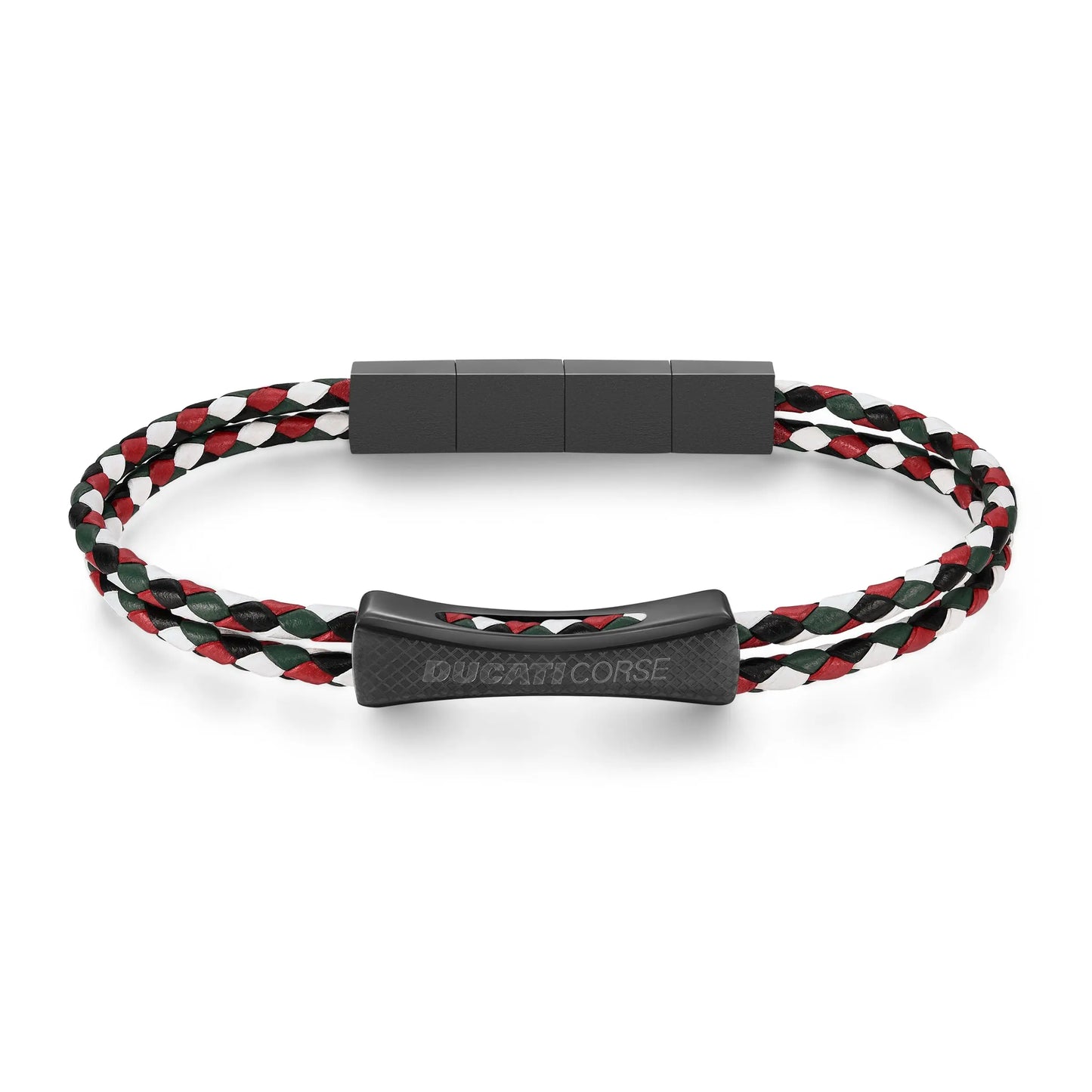 Cerruti CIAGB0000303 Duas Men's Leather and Steel Bracelet