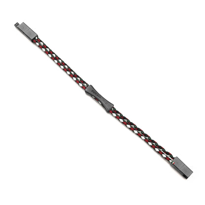 Cerruti CIAGB0000303 Duas Men's Leather and Steel Bracelet