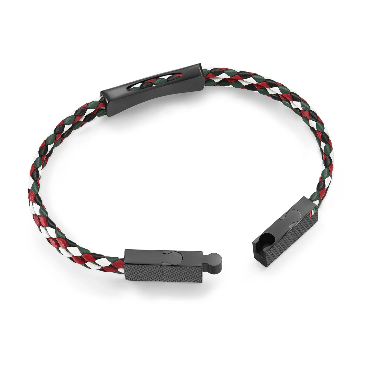 Cerruti CIAGB0000303 Duas Men's Leather and Steel Bracelet
