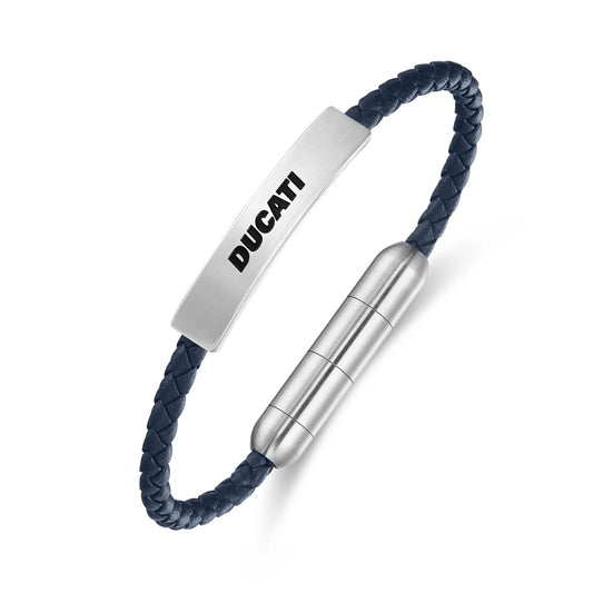 Cerruti CIAGB0000303 Duas Men's Leather and Steel Bracelet