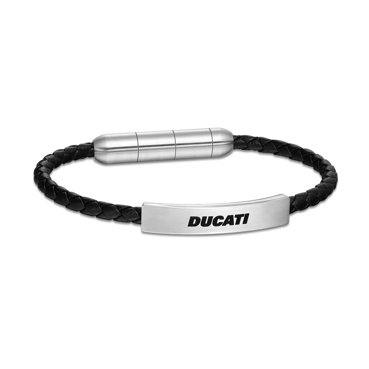 Cerruti CIAGB0000303 Duas Men's Leather and Steel Bracelet