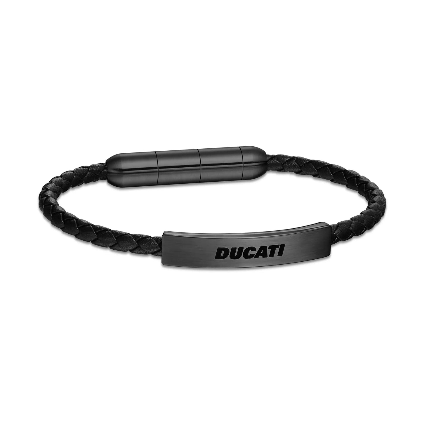 Cerruti CIAGB0000303 Duas Men's Leather and Steel Bracelet
