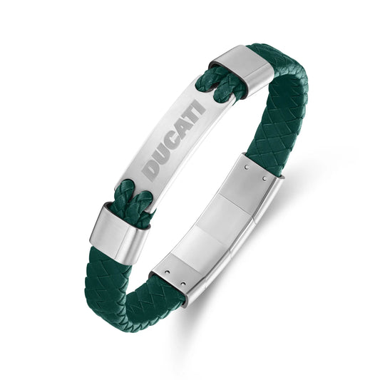 Cerruti CIAGB0000303 Duas Men's Leather and Steel Bracelet