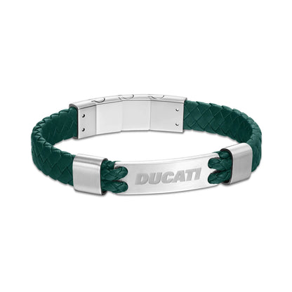 Cerruti CIAGB0000303 Duas Men's Leather and Steel Bracelet