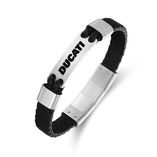 Cerruti CIAGB0000303 Duas Men's Leather and Steel Bracelet