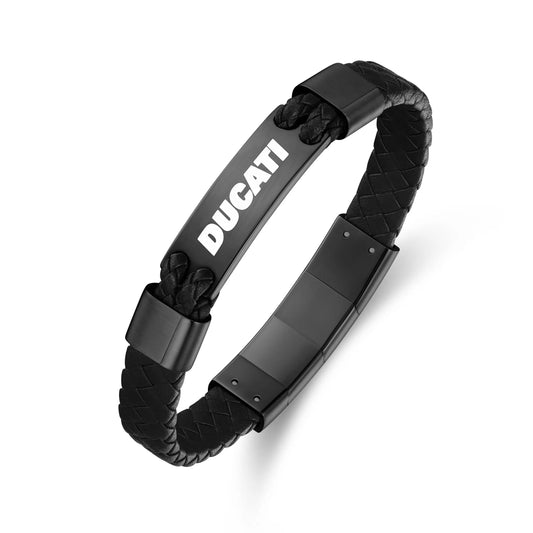 Cerruti CIAGB0000303 Duas Men's Leather and Steel Bracelet