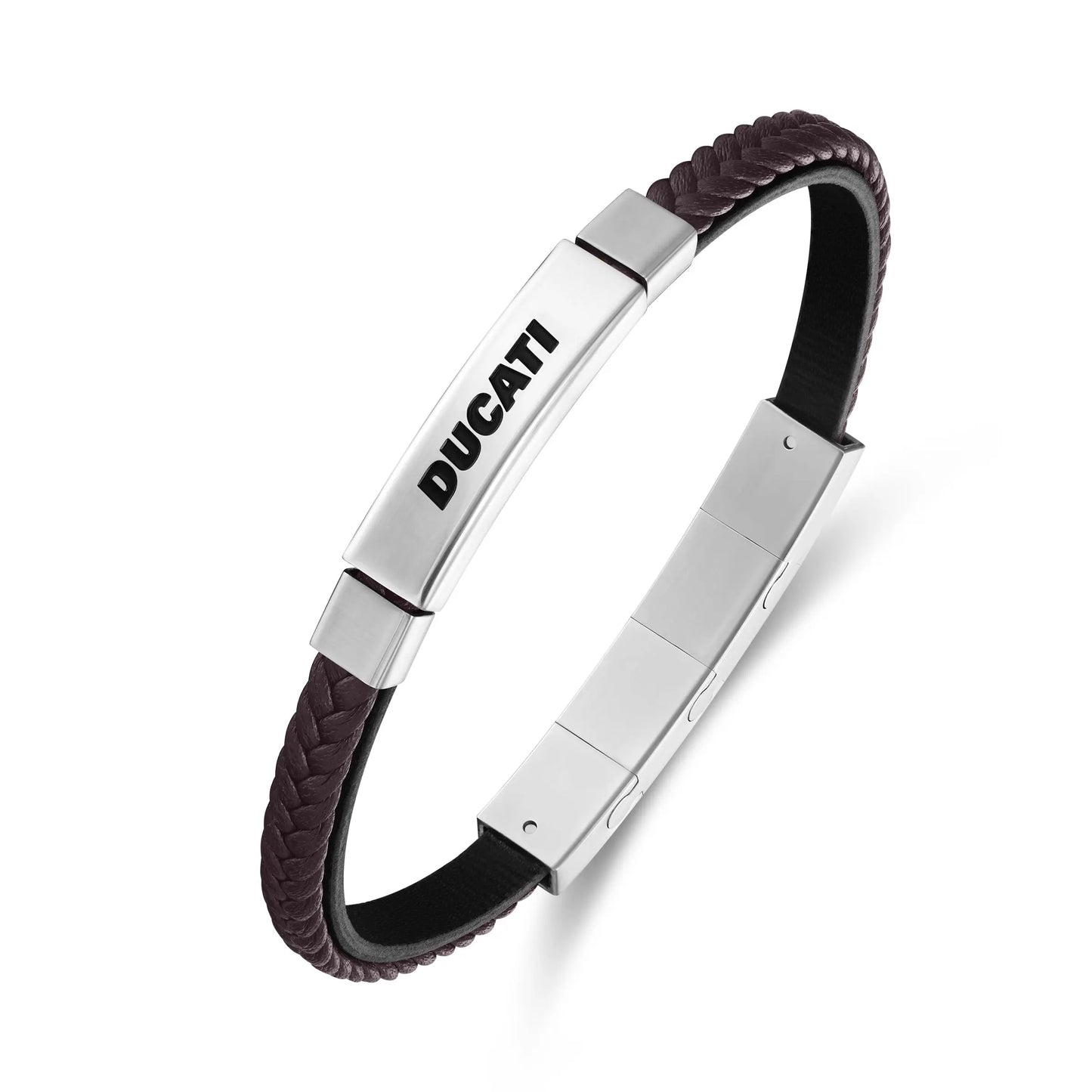 Cerruti CIAGB0000303 Duas Men's Leather and Steel Bracelet