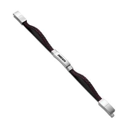 Cerruti CIAGB0000303 Duas Men's Leather and Steel Bracelet