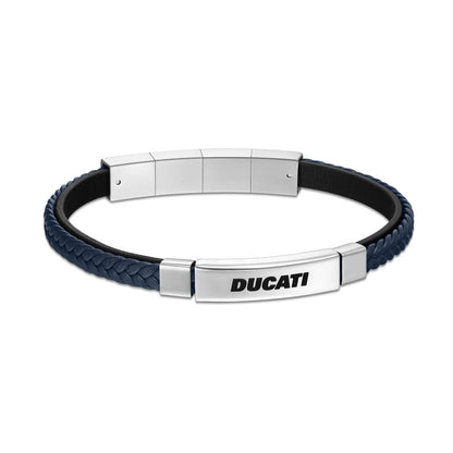 Cerruti CIAGB0000303 Duas Men's Leather and Steel Bracelet