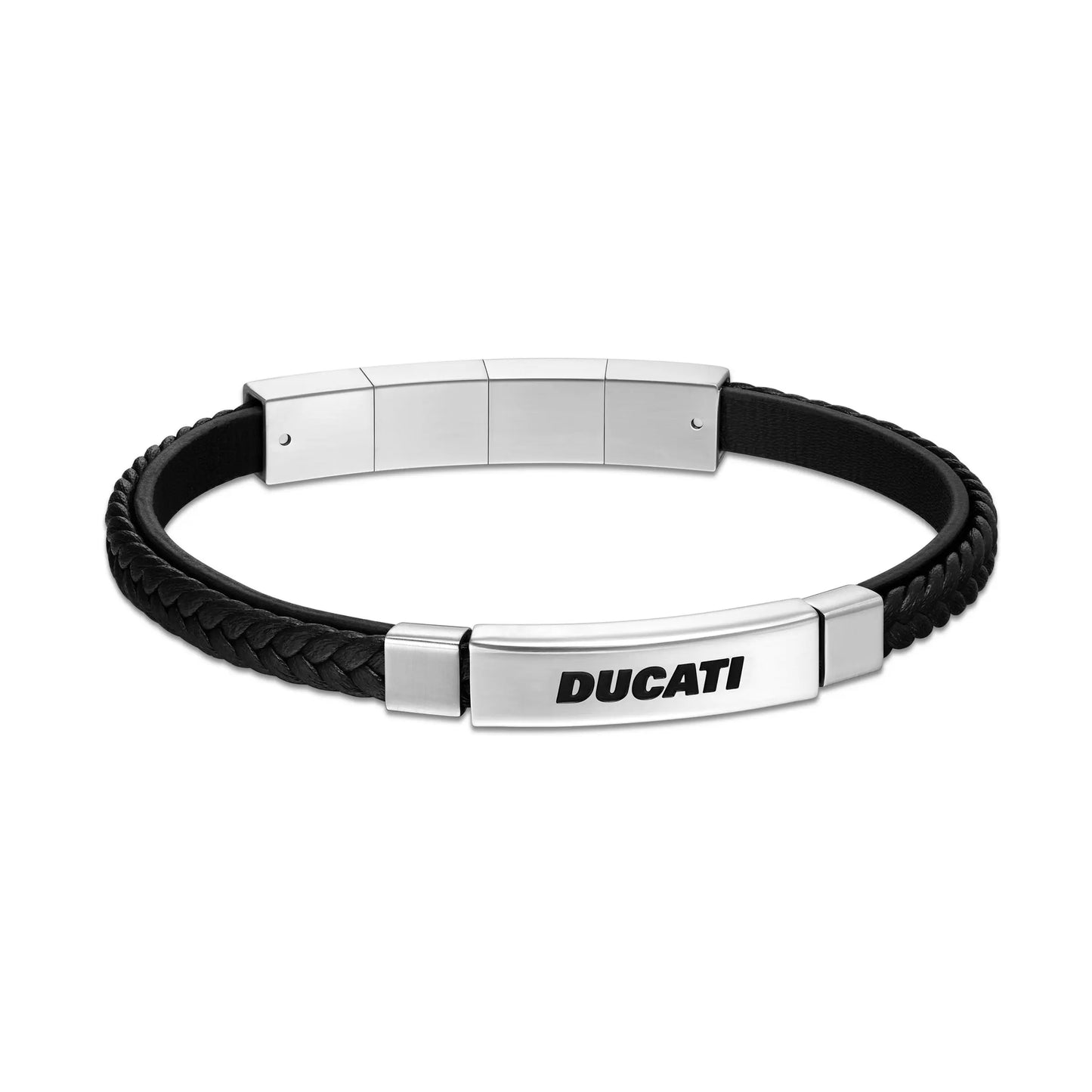 Cerruti CIAGB0000303 Duas Men's Leather and Steel Bracelet
