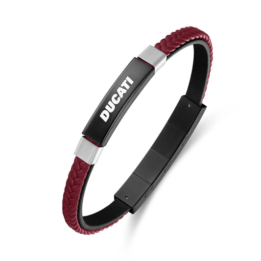 Cerruti CIAGB0000303 Duas Men's Leather and Steel Bracelet