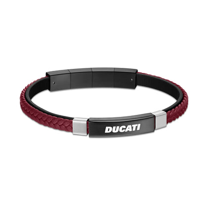 Cerruti CIAGB0000303 Duas Men's Leather and Steel Bracelet