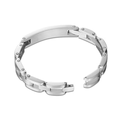 Cerruti CIAGB0000303 Duas Men's Leather and Steel Bracelet