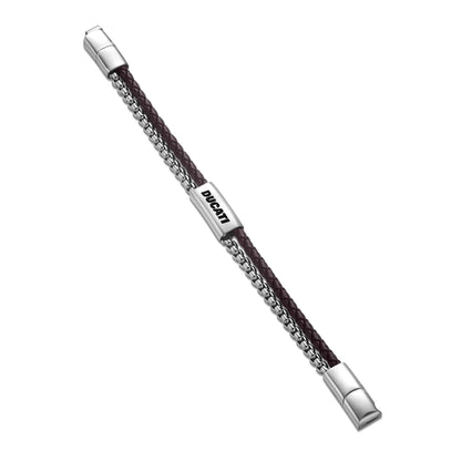 Cerruti CIAGB0000303 Duas Men's Leather and Steel Bracelet