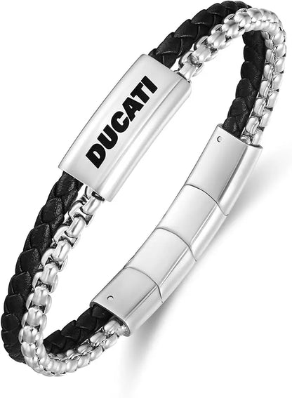 Ducati DTAGB0005102 Drifter Ανδρικό Βραχιόλι Από Ατσάλι και Δέρμα