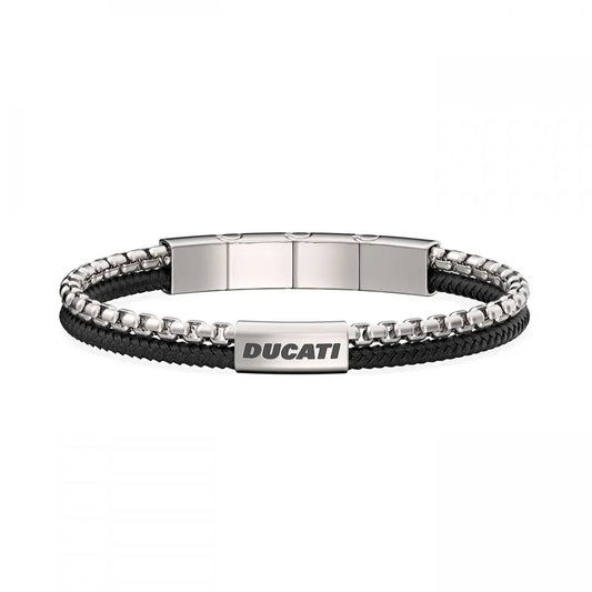 Ducati DTAGB0005102 Drifter Ανδρικό Βραχιόλι Από Ατσάλι και Δέρμα
