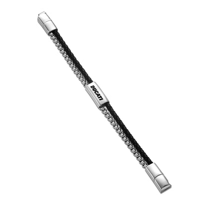 Cerruti CIAGB0000303 Duas Men's Leather and Steel Bracelet
