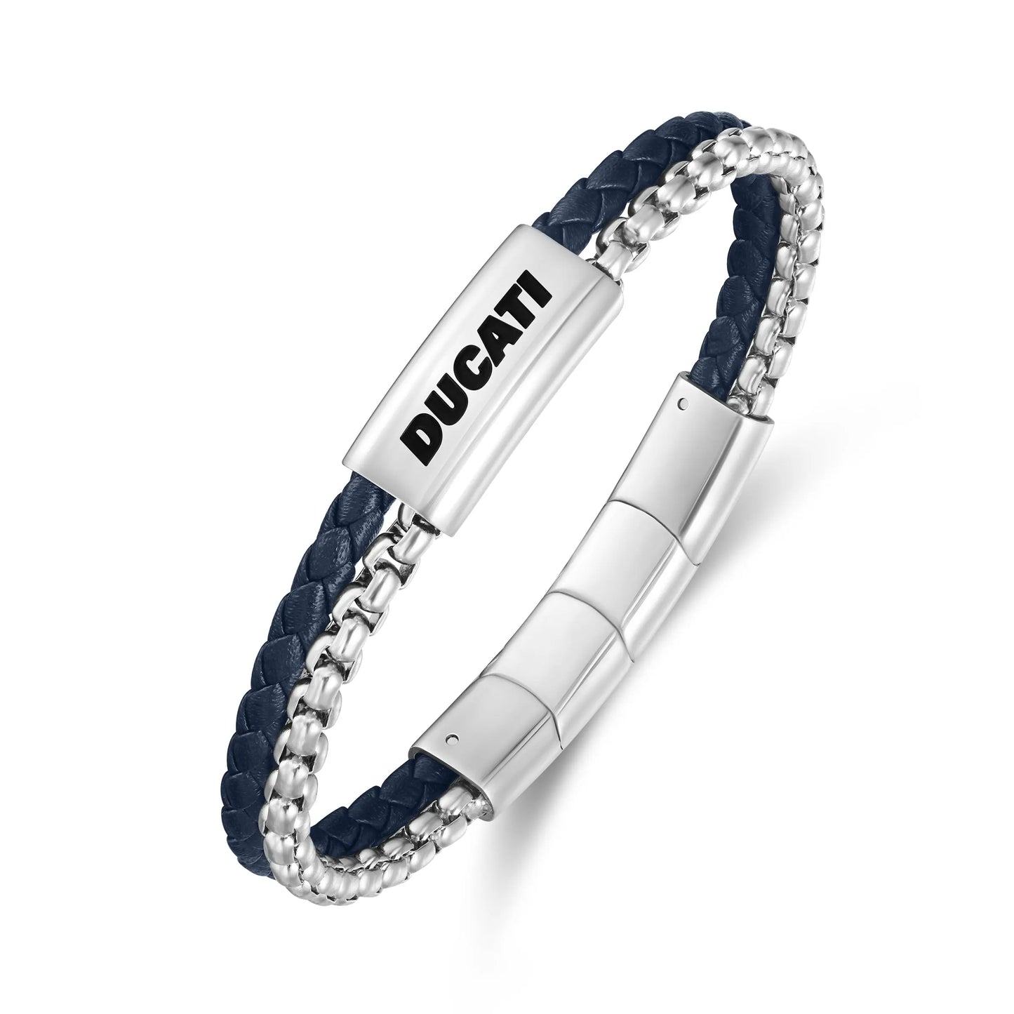 Cerruti CIAGB0000303 Duas Men's Leather and Steel Bracelet