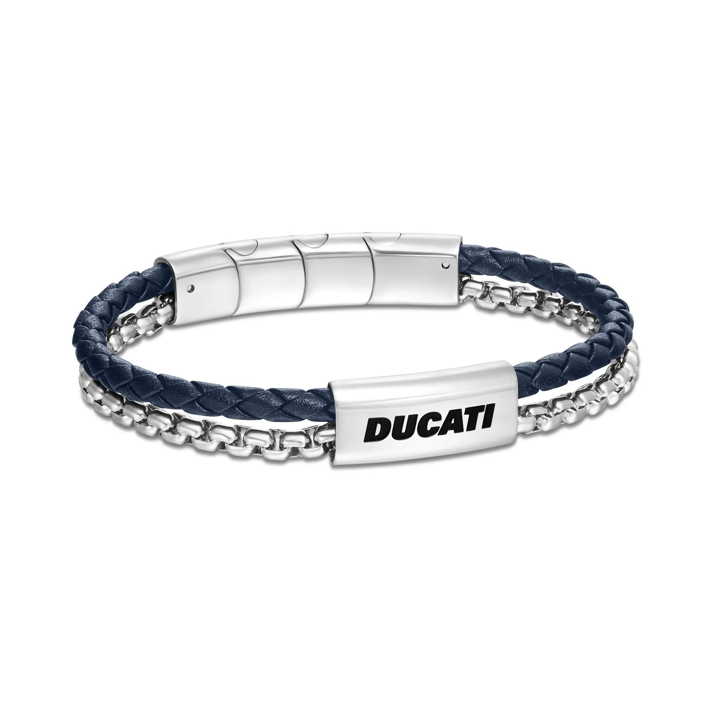 Cerruti CIAGB0000303 Duas Men's Leather and Steel Bracelet