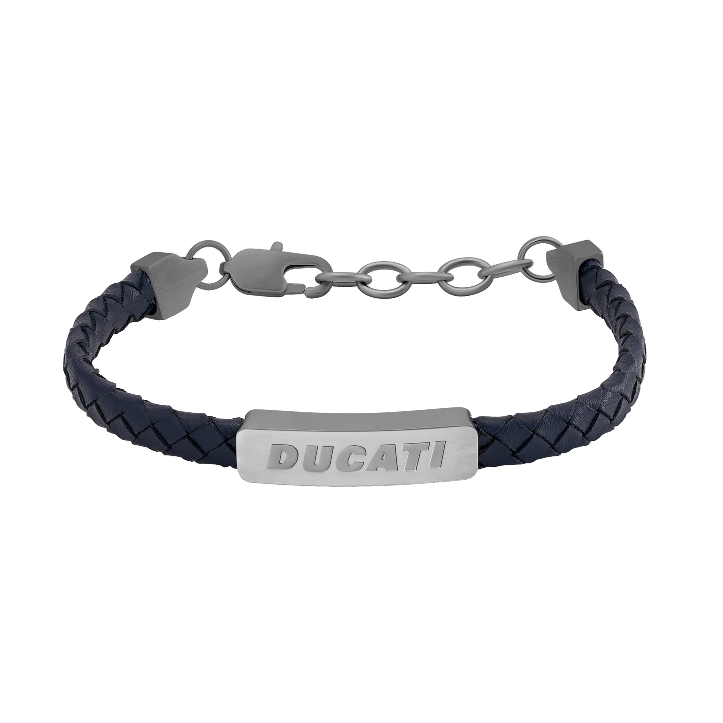 Ducati DTAGB0005502 Tensione Ανδρικό Βραχιόλι Από Ατσάλι και Μπλε Δέρμα
