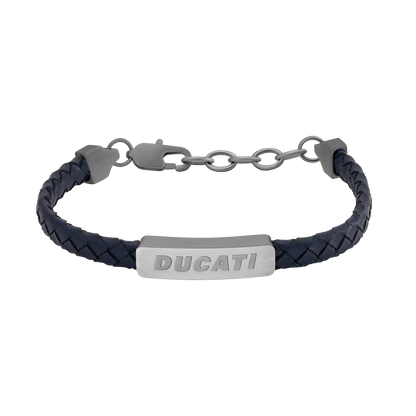 Ducati DTAGB0005502 Tensione Ανδρικό Βραχιόλι Από Ατσάλι και Μπλε Δέρμα