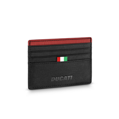 Ducati DTLGD2201702 Rocco Μαύρη-Κόκκινη Δερμάτινη Καρτοθήκη