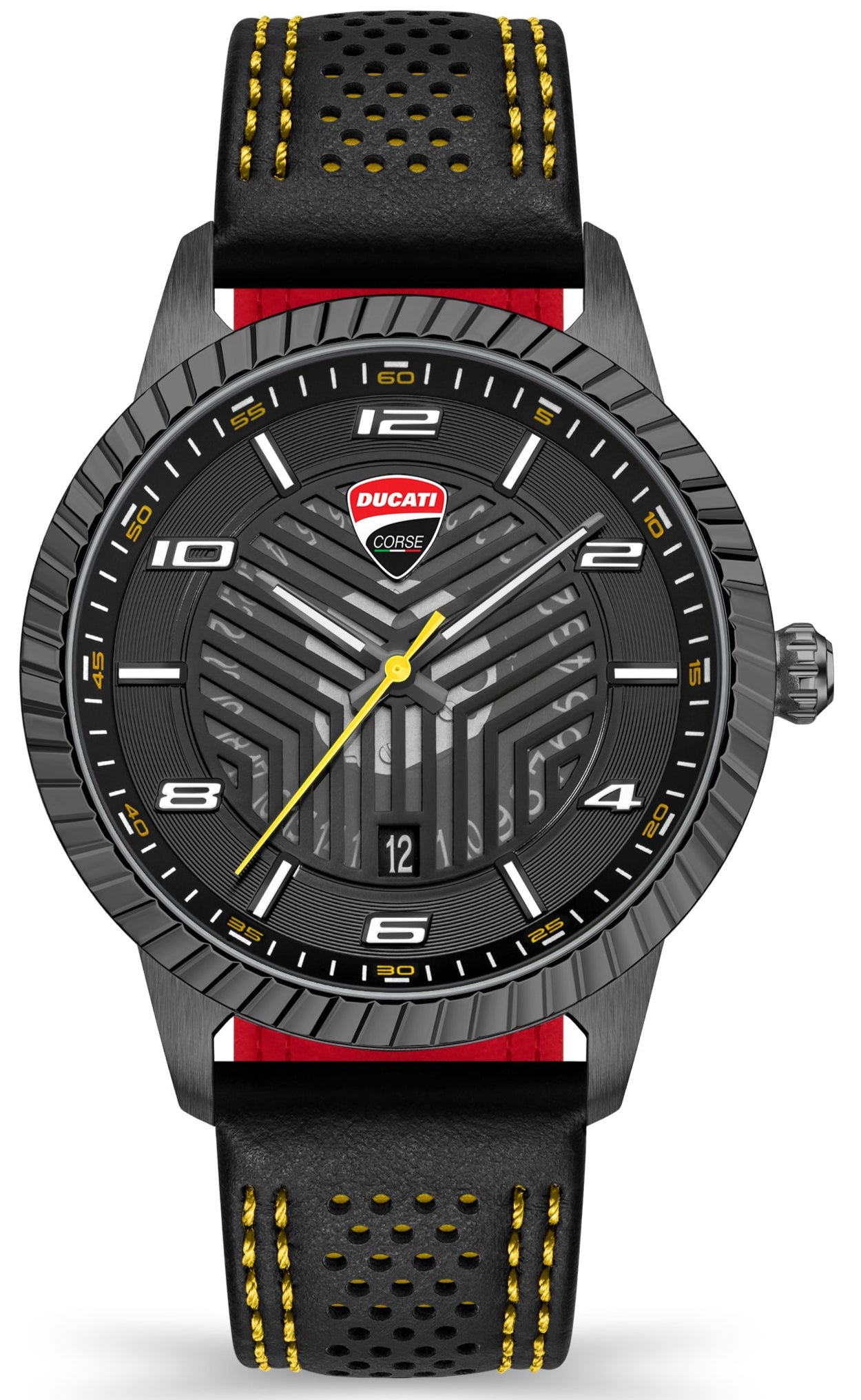 Ducati DTWGB0000404 Podio Black Leather Strap