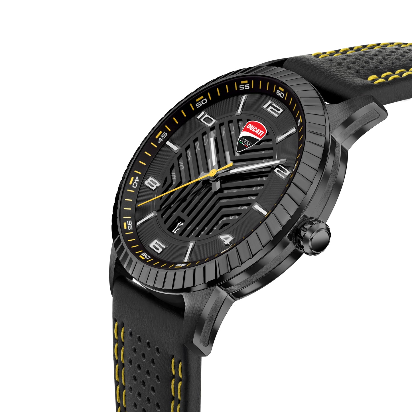 Ducati DTWGB0000404 Podio Black Leather Strap