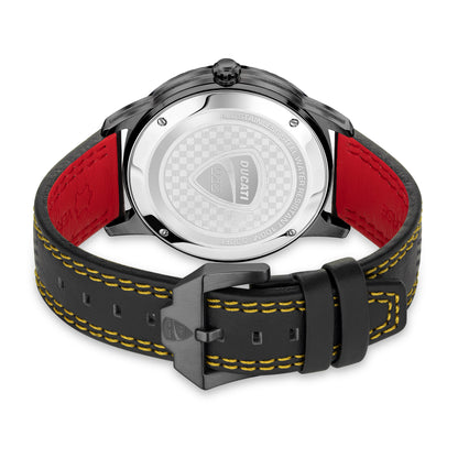 Ducati DTWGB0000404 Podio Black Leather Strap