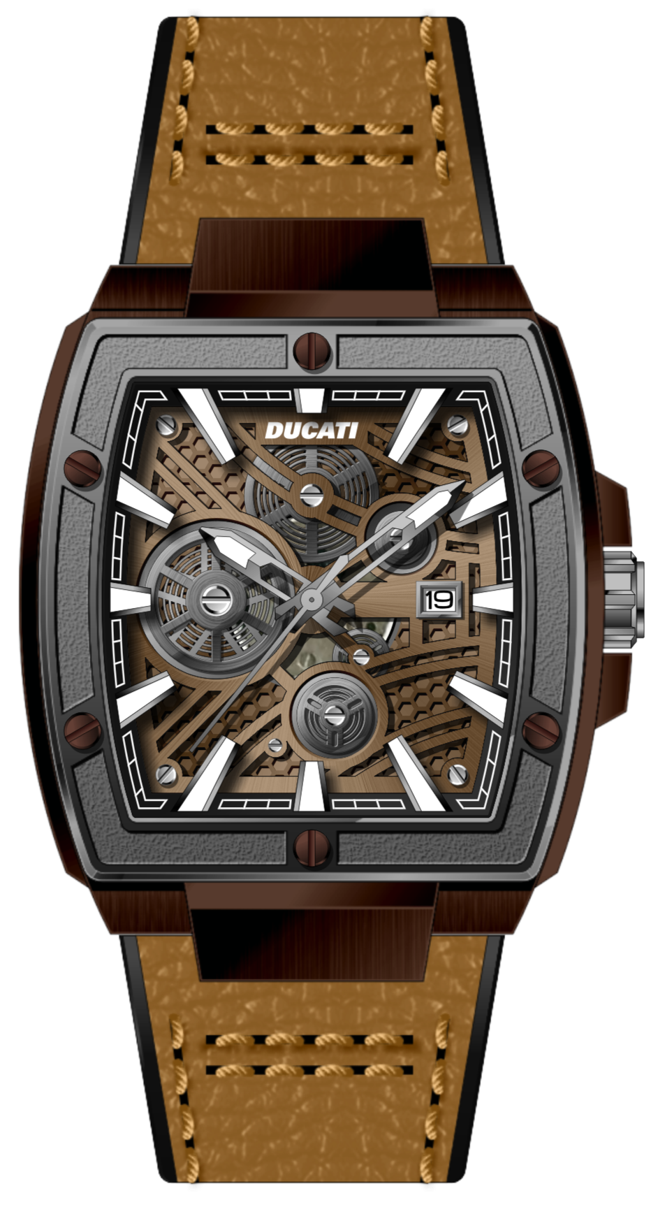 Ducati DTWGB0000702 DT002 Brown Leather Strap