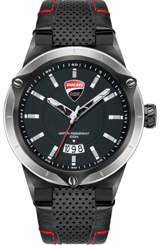 Ducati DTWGB2019602 Curva Black Leather Strap