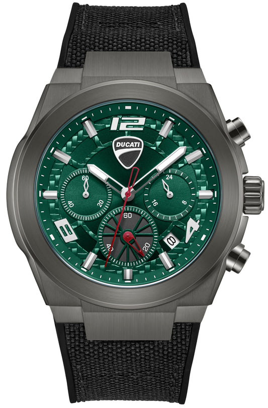 Ducati DTWGC0002001 DT014 Chronograph Black Leather Strap