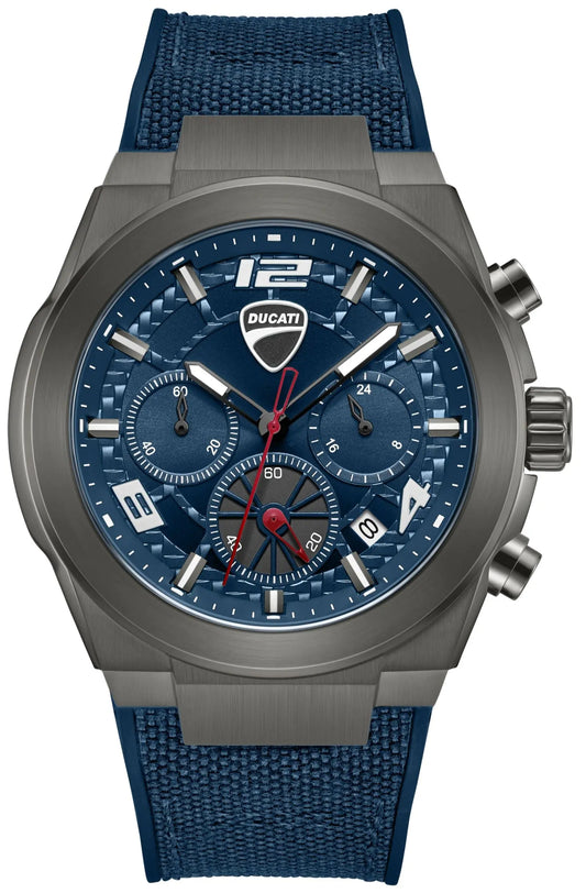 Ducati DTWGC0002002 DT014 Chronograph Blue Leather Strap